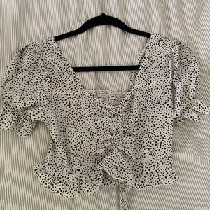 Pokadot cropped shirt